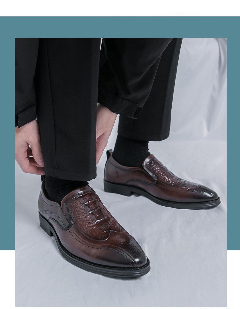 Men's Formal Leather Slip-on Loafers: Business & Casual Moccasins - Large Sizes for Spring & Autumn