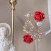 Temperament For Girls Korean Dangle Earrings Red Rose Flower Women Stud Earrings Drop Earrings