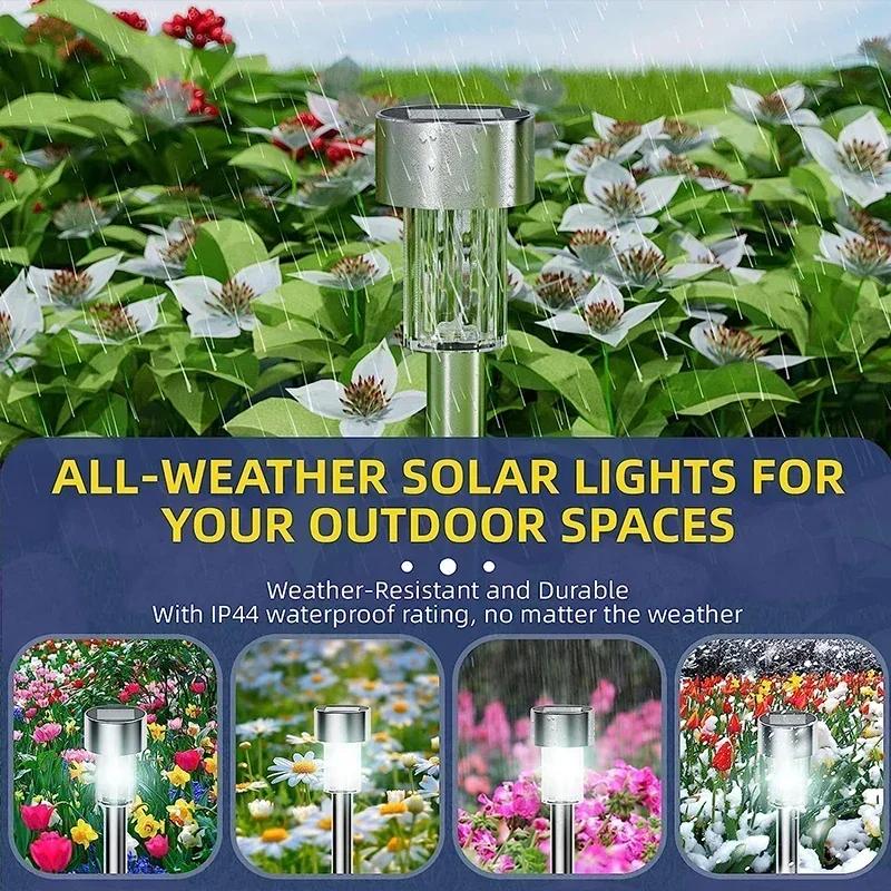 Outdoor Solar Lawn Lamps Waterproof Garden Lights Rain Led Intelligent Lighting for Summer Camping Yard Park Street Decor