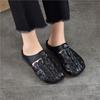 Johnature Genuine Leather Round Toe Flat Slippers Hollow Out Soft Soled Outdoor Slides Women's Slip-on Sheos