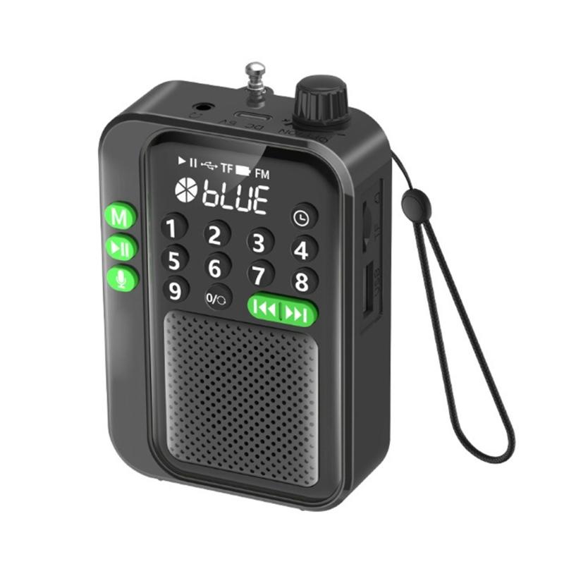 Mini Pocket FM Radio High Sensitivity Digital Radios Receiver Wireless Bluetooth-compatible Speaker with LED Display
