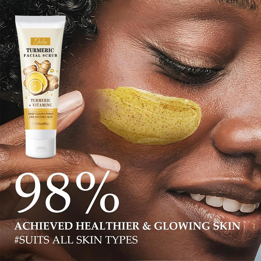 60g Turmeric Facial Scrub-Rich In Vitamin and Turmeric Extract-Smoothing and Cleaning Dry & Oily Skin-Suitable For All Skin Types