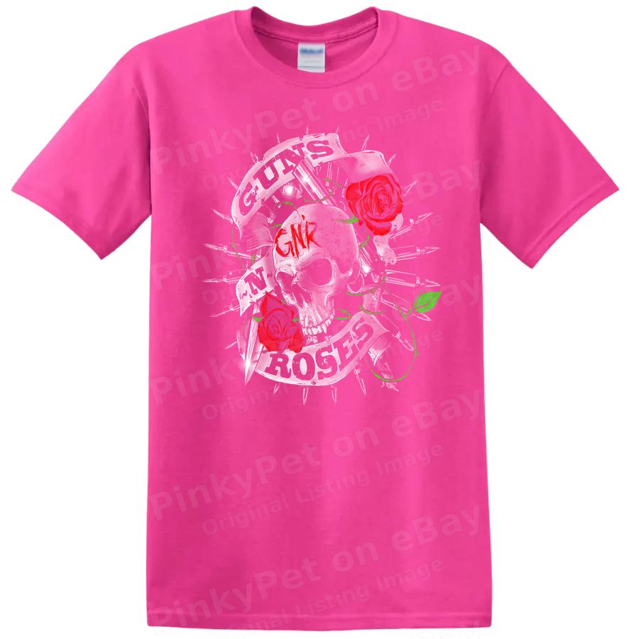 Rose Graphic T Shirt Floral Design Retro Art Music Theme Tee
