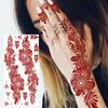 1 Foglio Hennè Ramadan Stile Indiano Tatuaggi Temporanei Per Mani Dita Donne, Adesivi Finti Tatuaggi Lunga Durata Realistici