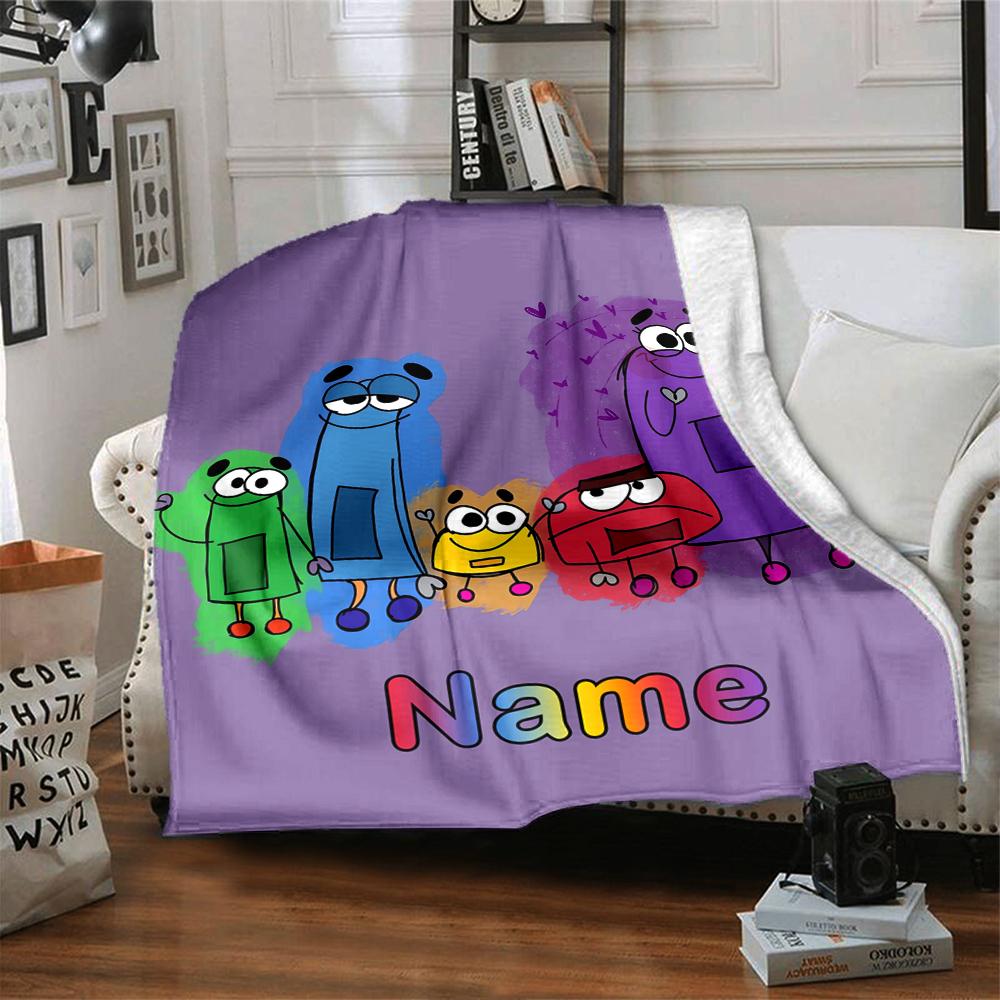 Custom Name StoryBots Theme Printed Blanket - Perfect for Couch, Bed, Travel & Outdoor Use | Machine Washable, Cozy & Durable.