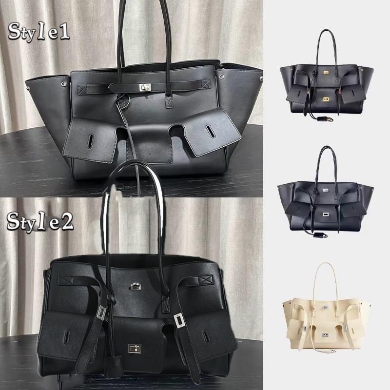 Borsa Tote ad Ala in Pelle di Alta Qualità, Grande Capacità, Lusso, Tendenza, Texture Avanzata, Semplice, Morbida, Resistente all'Usura, Borsa da Viaggio