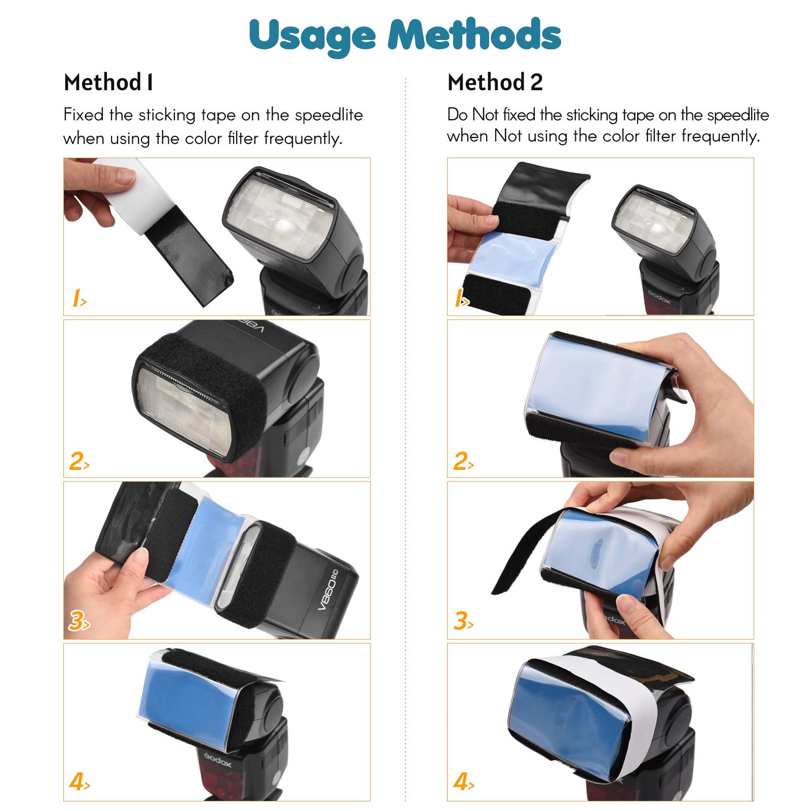 12pcs   Camera Flash Gels Lighting Filters Color Correction Filter Kit for Speedlight sy Installation