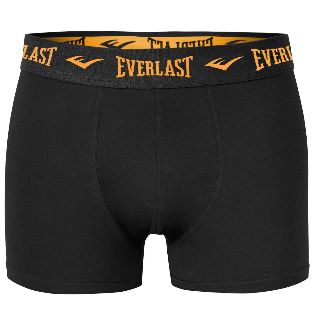 EVERLAST Erkek Boxer Şort 4 Adet Pamuklu Külot Siyah Renk Logo