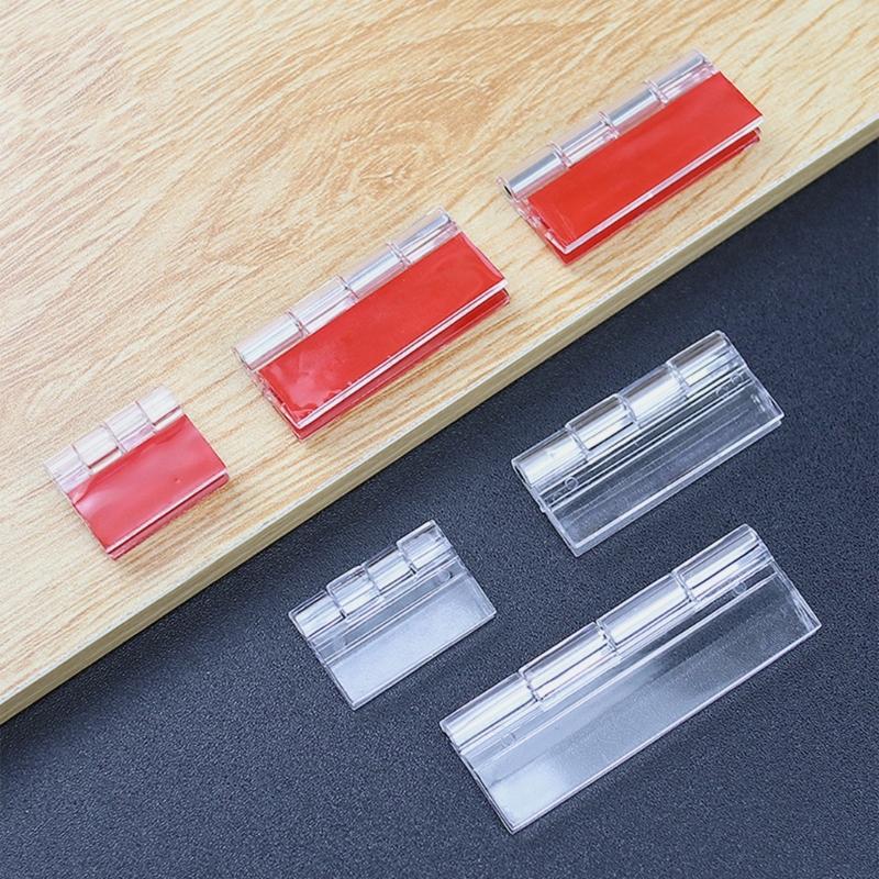 10pcs  Adhesive Clear Hinges with High Load Bearing Capacity Invisible Acrylic Hinges Set for Furniture & Cabinetry