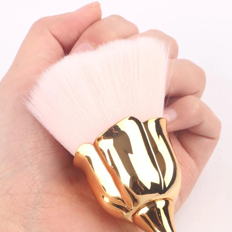 1pc Rose-Shaped Soft Brush, Nail Dust Brush, Makeup Blush Brush, Multi-Use Cleaning Tool for Manicure & Cosmetics