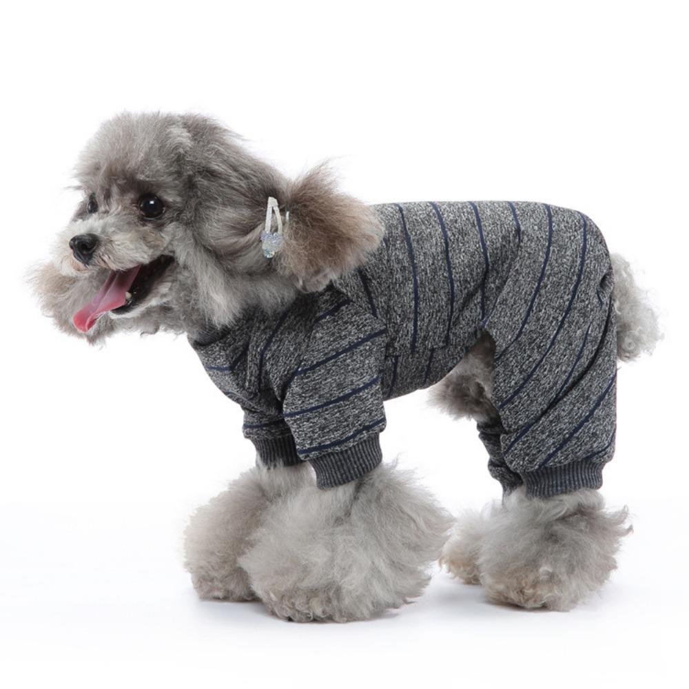 Dog summer thin striped breathable dog summer thin polyester elastic four-legged pet summer clothes