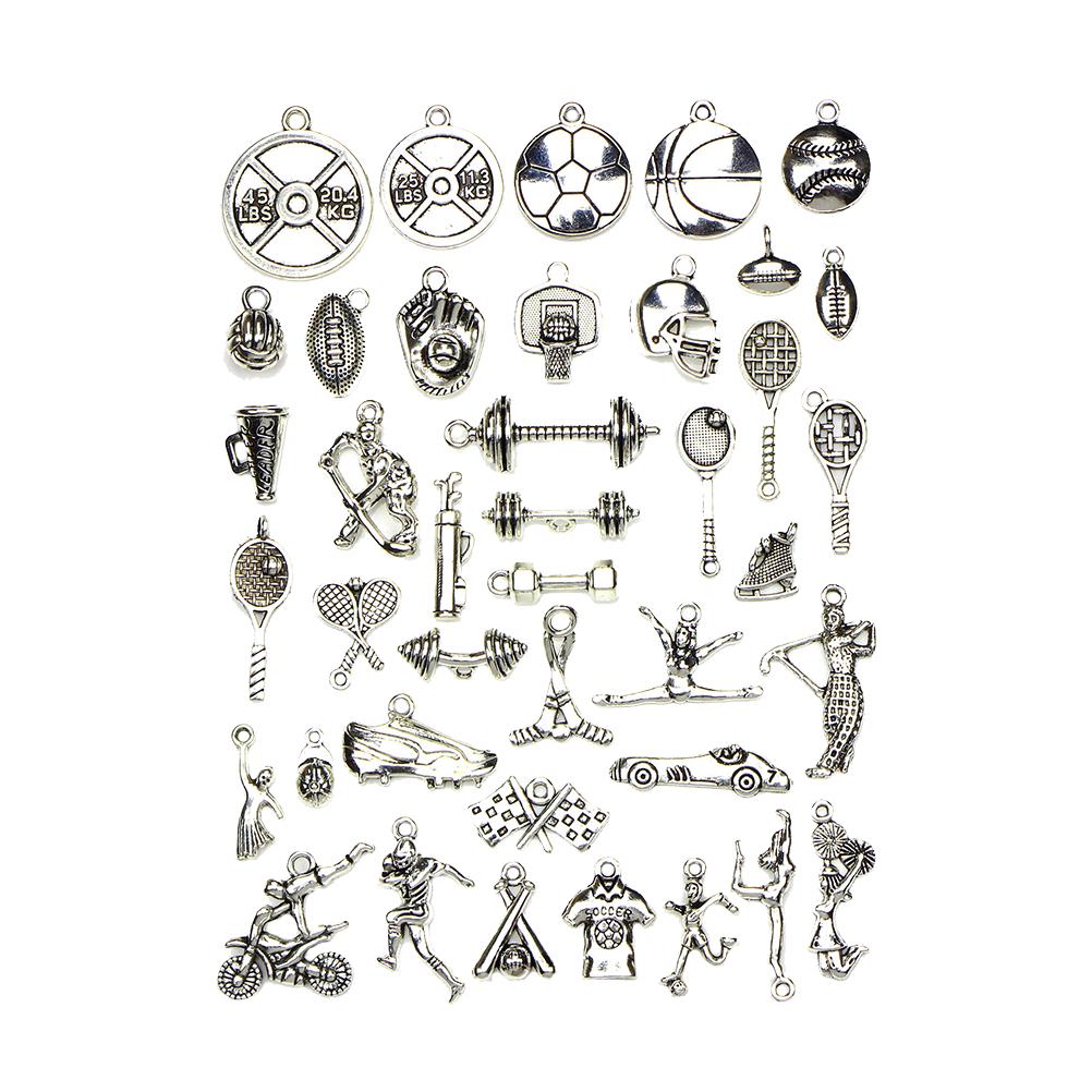 Buy 40pcs Accessory Vintage DIY Alloy Sports Accessories Ornament