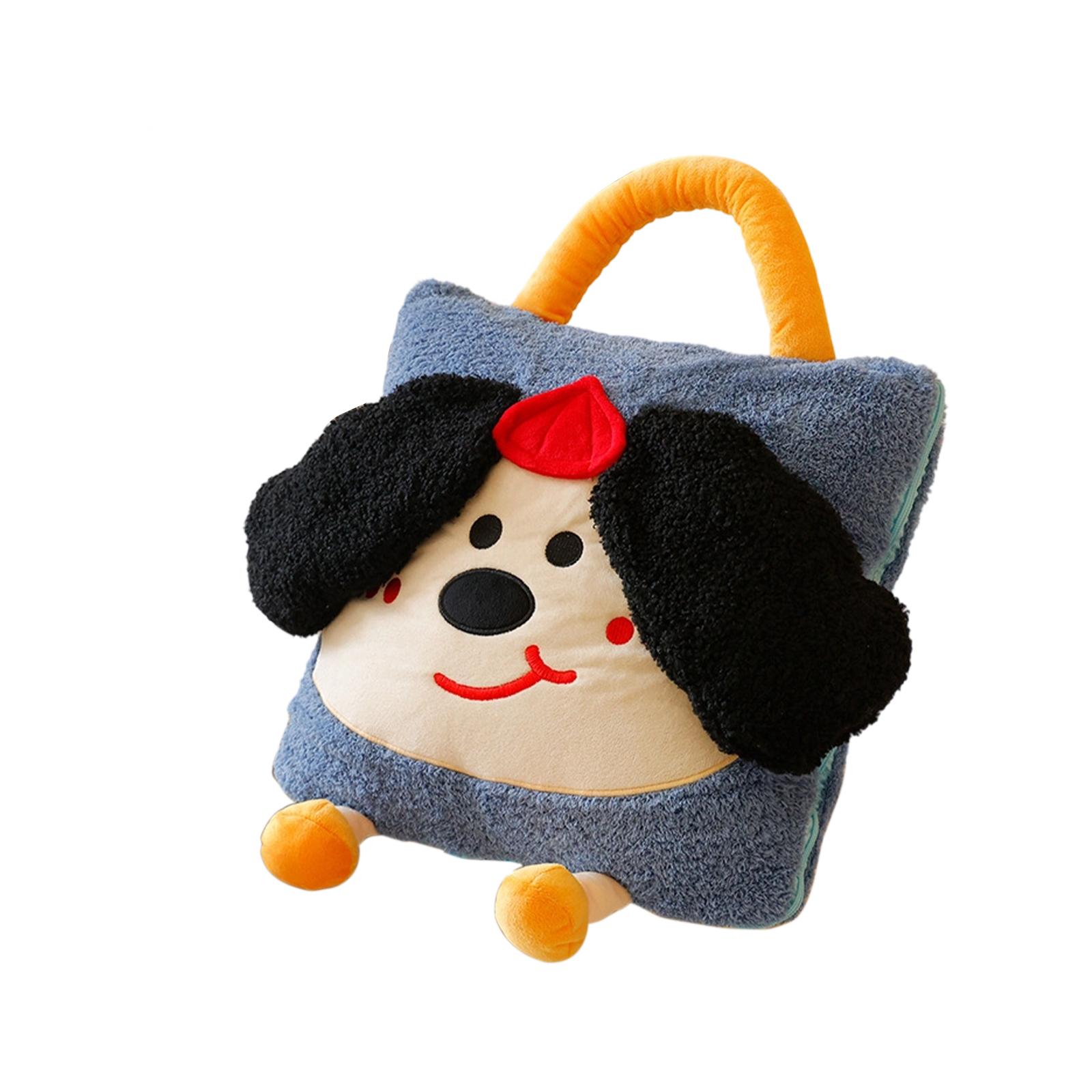 Big Ears Dog Pillow Blanket 2-in-1 Folding Pillow, Seat Backrest, Nap Pillow, Blanket синий