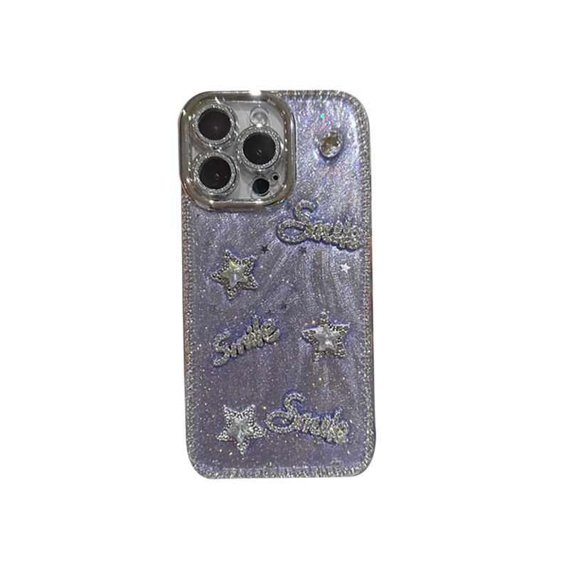 Rhinestone Glue Letter Star Mobile Phone Case for IPhone17promax All-inclusive Anti-fall for Apple 16 Protective Case