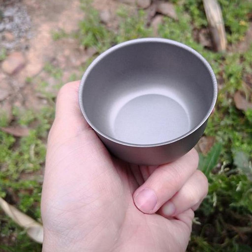 2 Pieces Titanium Camping Tea Cups, Mini Wine Glass, Portable, Lightweight, Small Size, Outdoors
