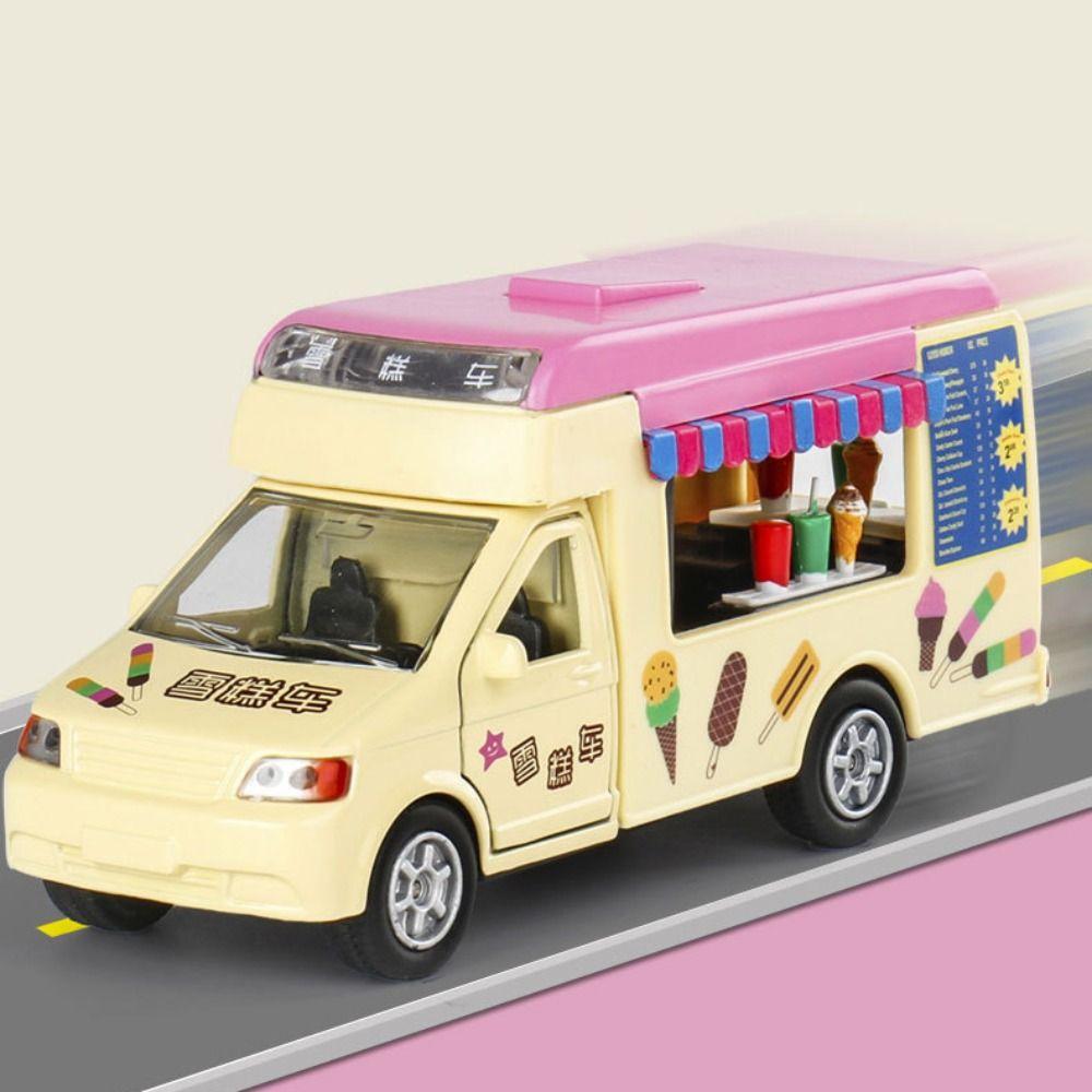 Inertia Simulation Ice Cream Truck ABS Children's Toy Car Cute Food Truck Store Car Toy  Girl Gift