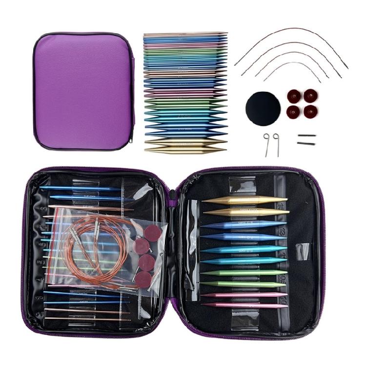 13Pairs Interchangeable Circular Knitting Needle Set with Knitting Accessories for Knitting Sweater Sock Scarf Bag Hat
