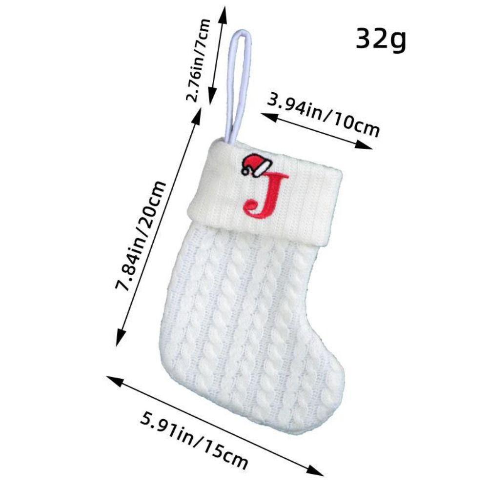 Embroidered Christmas Socks Alphabet Christmas Tree Pendant  Christmas Tree