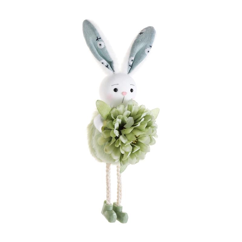 

Funny Standing Easter Bunny Ornament Cute Colorful Bunny Decor Cartoon Handmade Flower Rabbit Figurine Home Decor