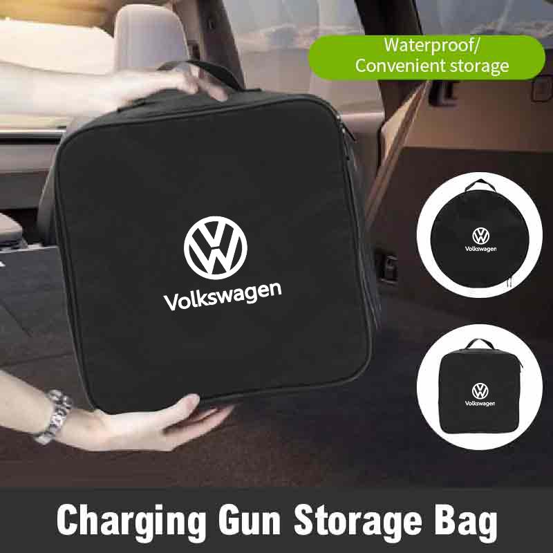 Car Charging Gun Bag Oxford Cloth Gun Cables Storage Box Auto Accessories For Volkswagen VW Scirocco Jetta Polo Tiguan Sharan zk4