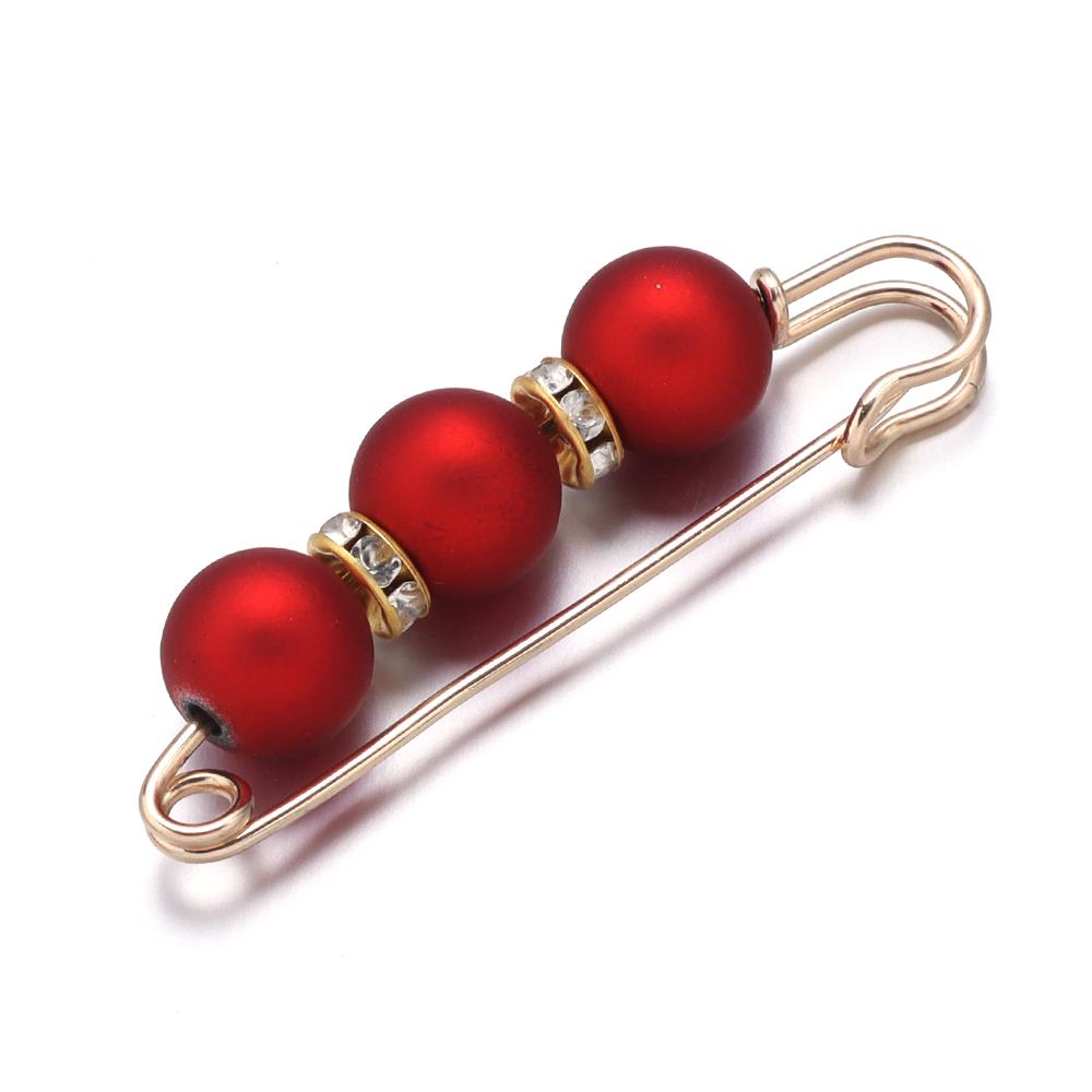 5pcs/Lot Color Imitation Pearl Brooches Rhinestone Pants Fixed Pins for Garment Decoration Waist Clips Brooch Supplies