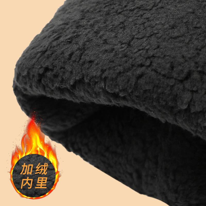 Pigskin Leather Ski Gloves Men's Outdoor Windproof and Non-slip Piled Thickened Warm