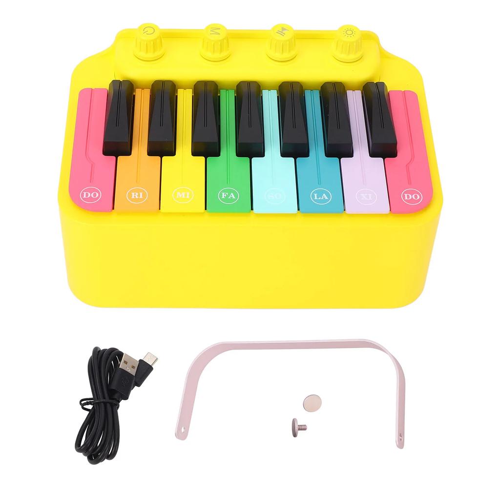 Rechargeable Electronic Piano Drum - Portable BT Speaker with RGB Ambient Light, Fun Musical Instrument Toy for Kids & Family