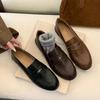 Designer Vintage Slip On Dame Loafers Sko Casual Grunne Ballerinaer Vår Høst Klassiske Kontor Damesko