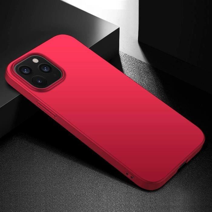 Coque pour iPhone 12 Pro Max - Non spécifié - Rouge - Souple - Silicone - 2 Verres trempés inclus