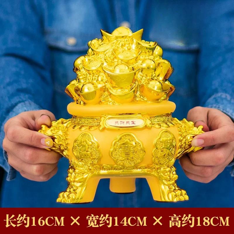 1PCS of Resin a Bucket of Gold a Piggy Bank Small Ornaments Home Decor Living Room Bedroom Foyer Decorations  Feng Shui