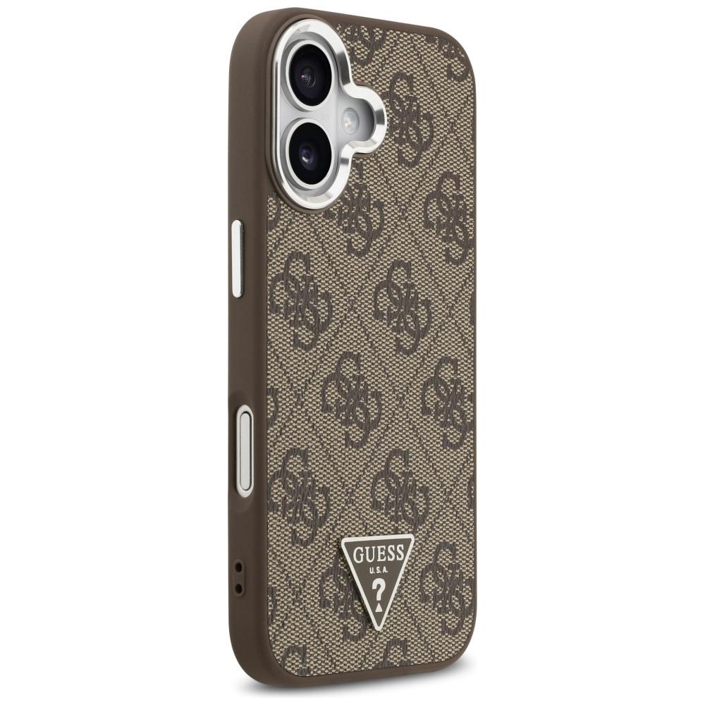 Guess 4G Triangle Logo MagSafe case for iPhone 17 brown silver