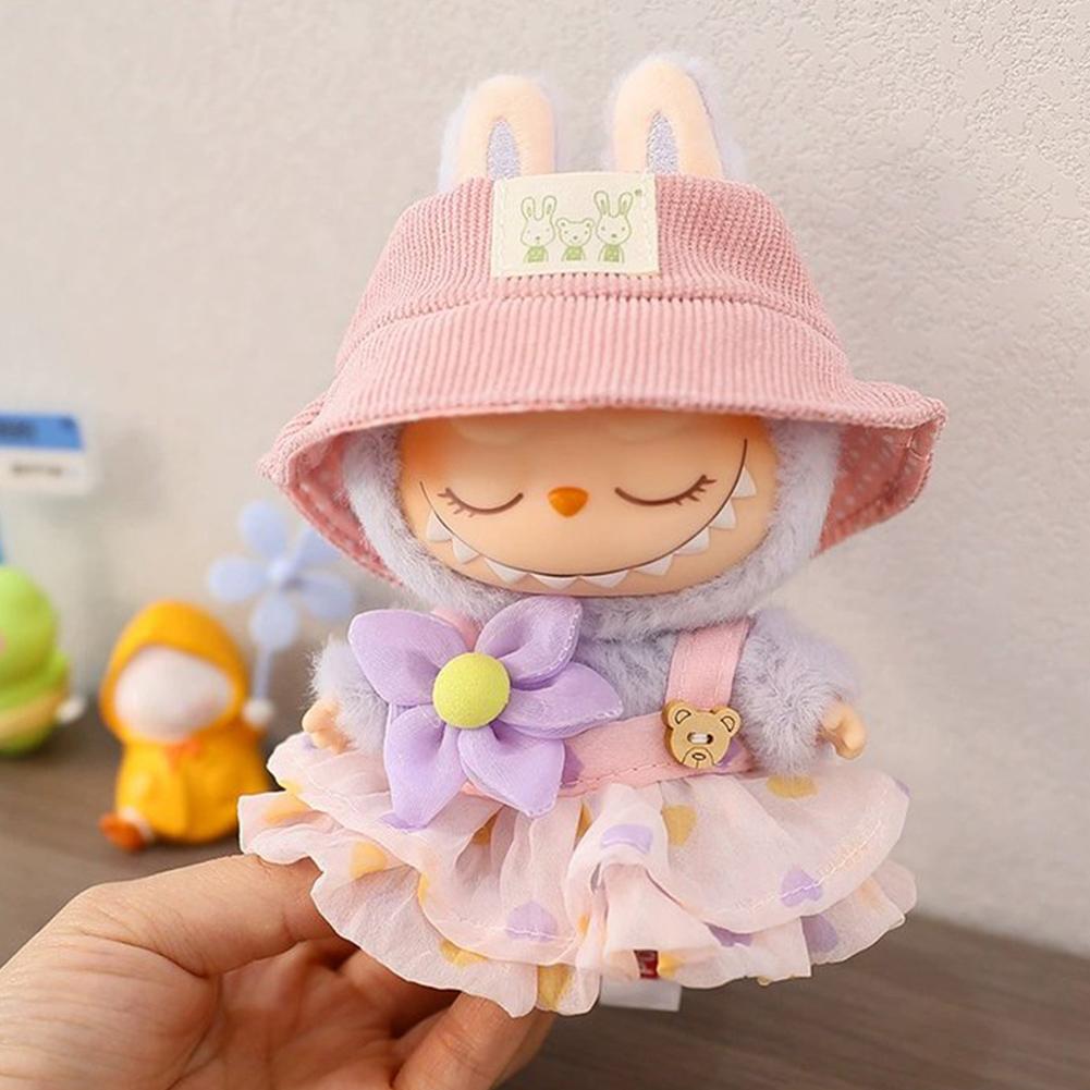 17cm Mini Doll's Clothes For Korea Kpop Exo Labubu V1 V2 Idol Dolls Cute Decoration Macaron Clothing Gift Outfit Accessories
