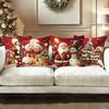 Christmas Santa and Snowman Pillow Covers Christmas Decorative Home Double-sided Print Square Pillow Living Room Pillowcase Gift