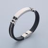 Haoyi Men's Adjustable Silicone Titanium Steel Bracelet in European & American Fashion