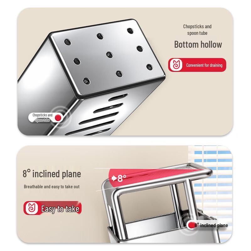 Stal Nierdzewna Blatowy Stojak na Noże Kuchenne i Sztućce