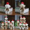 Adorable Christmas Bear Ornament Plush Toy Accessory With Scarf And Bag Charm