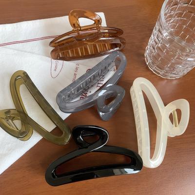 1 peça clipe moldado por injeção cor gelatina para novo estilo sofisticado feminino, clipe de cabelo placa grande, clipe de cabelo tubarão