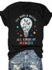 Damen The World Needs All Kinds of Minds Aufdruck Lässiges Oberteil Sommer Damen T-Shirt Humorvolle Lässige Sommerkleidung