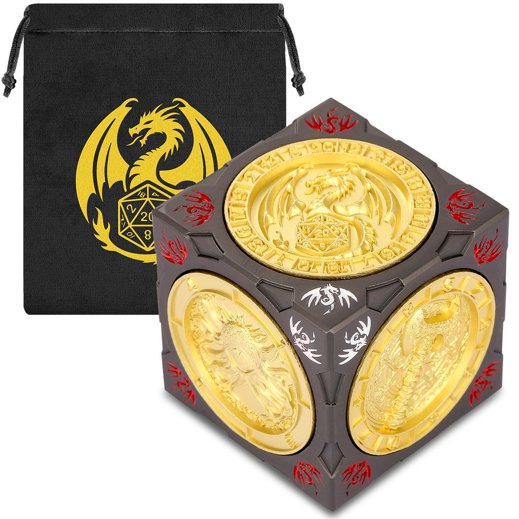 Retro Geprägtes Muster Metall Würfel Würfel Sechsseitig Rollenspiel Würfel Party Geschenk für Tischspiel Liebhaber