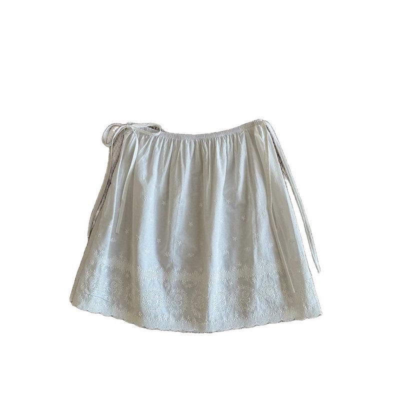 Spring Korean Style Chic Lace-Up Layered Skirt - Sweet, Versatile, and Stylish