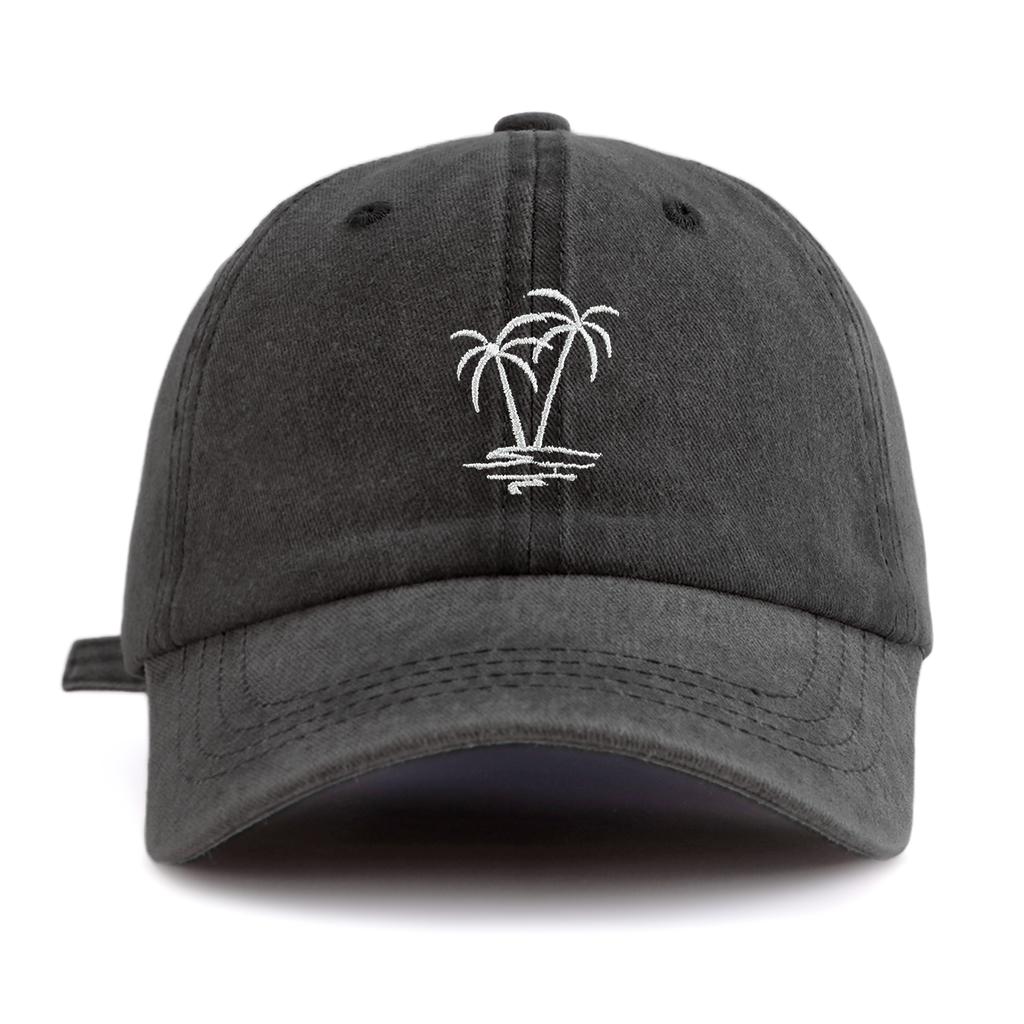 1pc Coconuttree Embroidery Washed Baseball Cap For Adults,Minimalist Retro Style Casual Soft Adjustable Dad Hat, Perfect As Gift