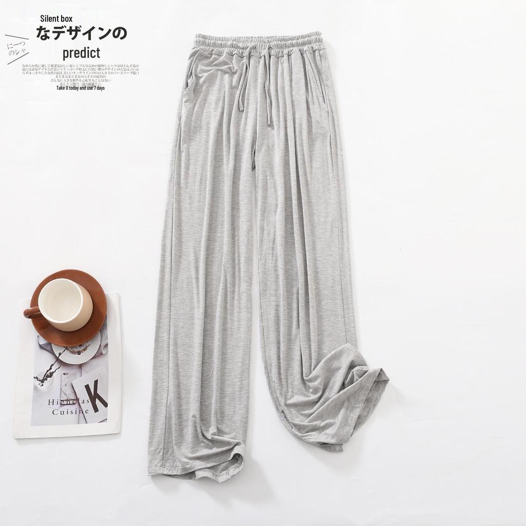 "Sommartunna vida randiga pyjamasbyxor - Casual, lösa, mångsidiga och passform i stor storlek."