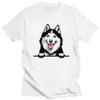 Custom Siberian Husky T Shirts Men Pure Cotton Tee Tops Alaskan Malamute Dog Tshirts ShortSleeve Tshirt Clothes