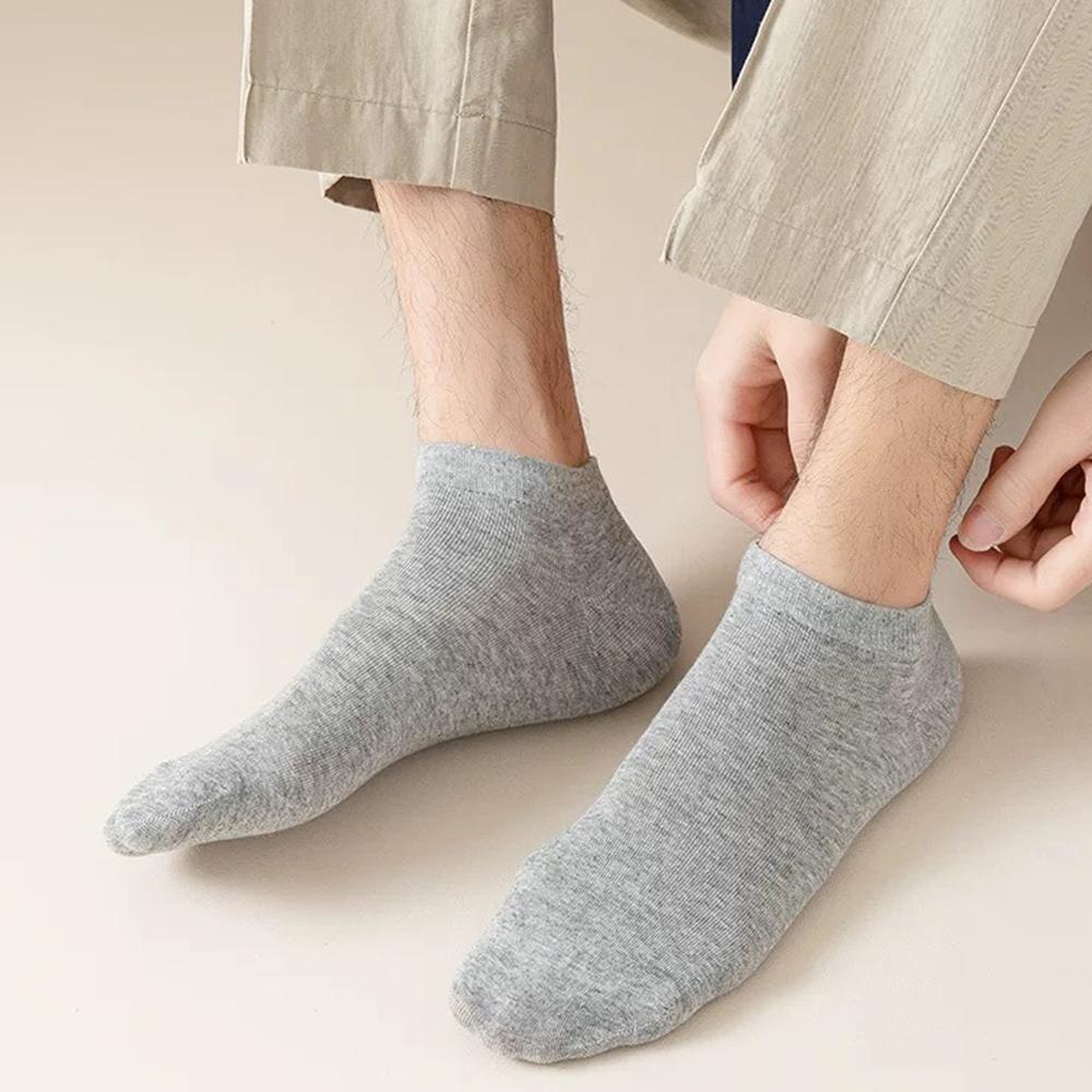 

10 пар носков до щиколотки унисекс, легкие, из чистого хлопка, дышащие, влагоотводящие, устойчивые к запахам, спортивные носки для лета One Size серый