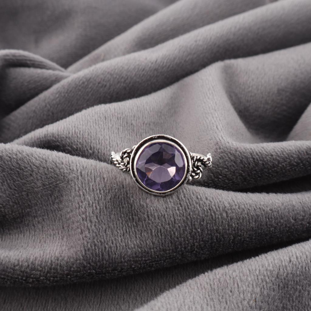 Iolite Jewelry, Handmade Gemstone Ring, 925 Solid Sterling Silver Ring Dainty Jewelry, For Engagement Gift