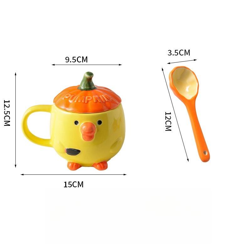 Original Design Cute Yellow Chicken Ceramic Mugs Creative Coffee Cups for Girls High Aesthetic Value Gift Ideas Drinkware