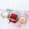 Cute Rotating Rose Box Dustproof Necklace Storage Case Fashion Flip Necklace Box  Proposal Artifact