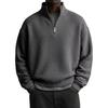 Minimalist Stand Collar Long Sleeve Mens Hoodie With Polyester Fabric For Casual Wear