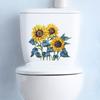 Painted To Sunflower Toilet Stickers Bathroom Bathroom Beautify Decorative Wall Stickers Self-adhesive