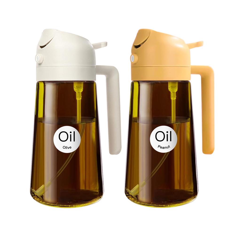 Leak-Proof 470ml Oil Dispenser: Pourable & Sprayable Bottle for Air Fryers